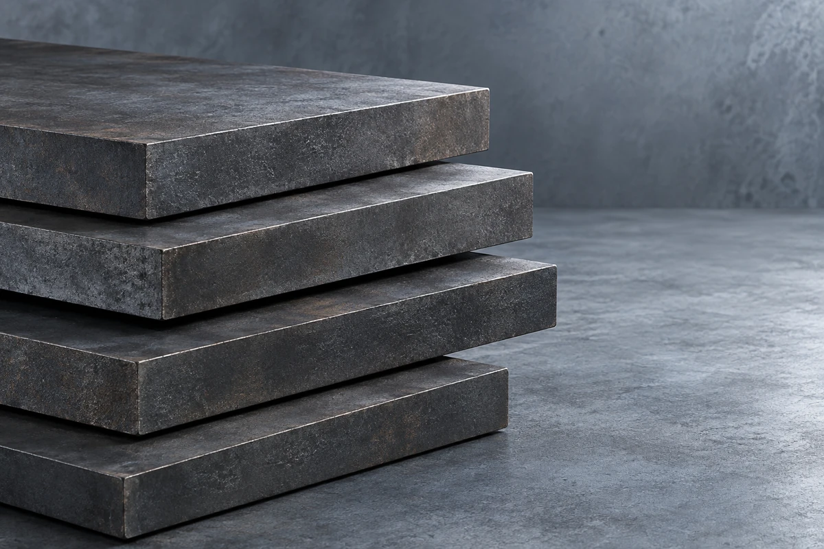 Representative flat carbon steel plates in a general-purpose material view.