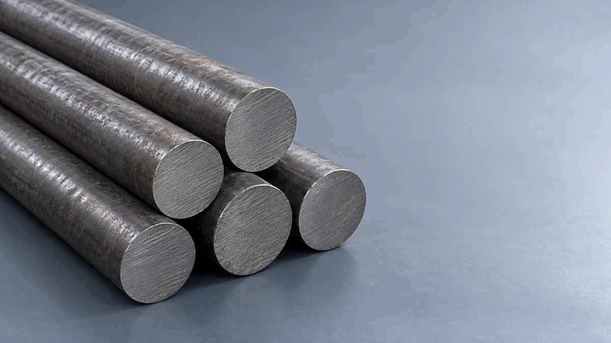 Representative solid carbon steel round bars with visible cut ends.