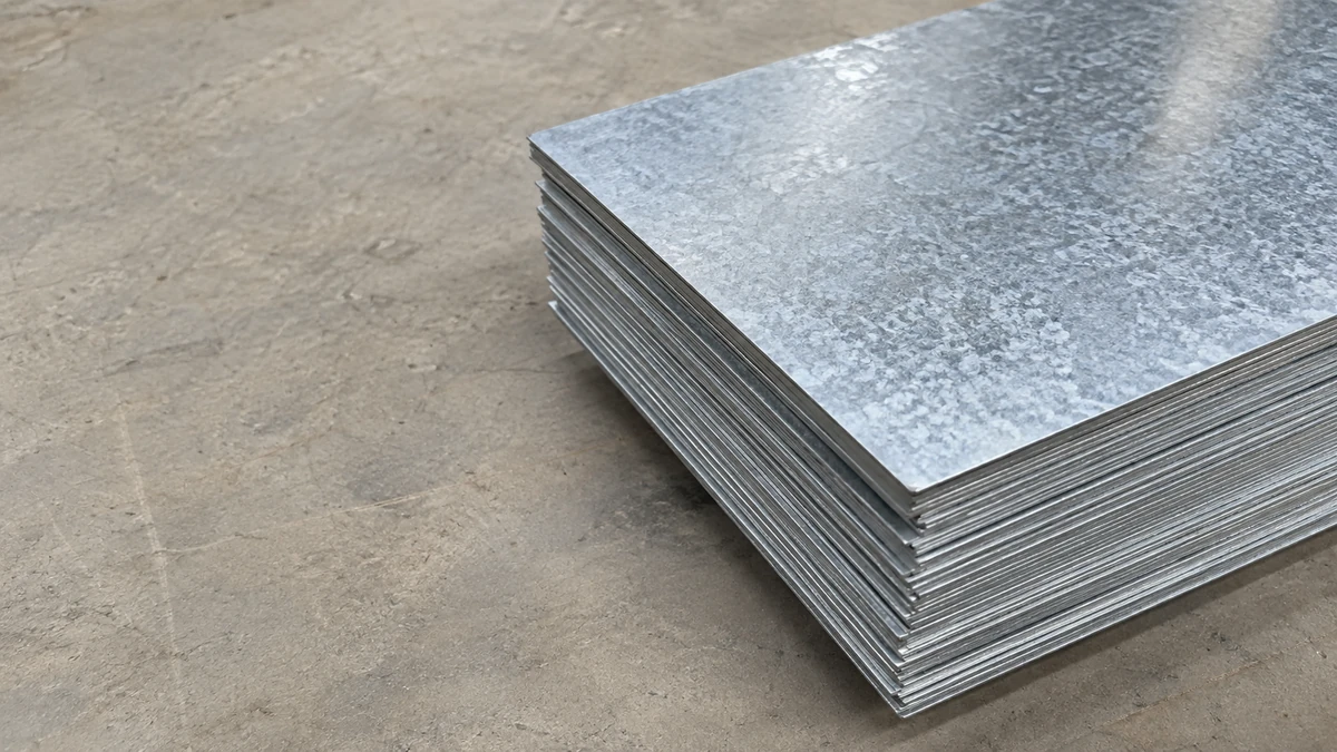 Representative flat galvanized steel sheets with visible straight edges.