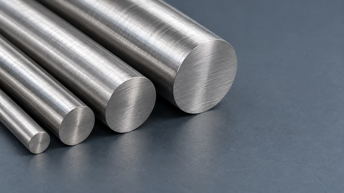 Representative solid stainless steel round bars with cut ends visible.